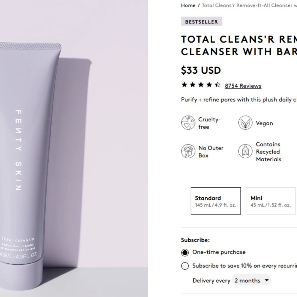 NEW Fenty Total Cleans'r Face Cleanser